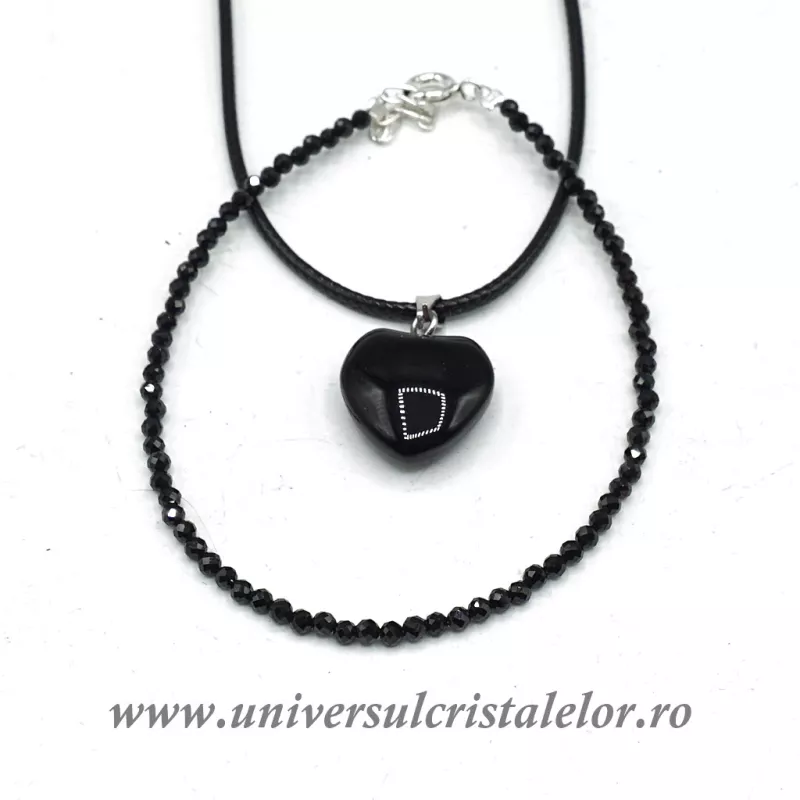 Set spinel si obsidian negru Set spinel si obsidian negru