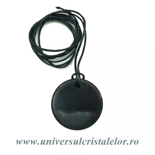 Pandantiv shungit rotund 3,5 cm Pandantiv shungit rotund 3,5 cm