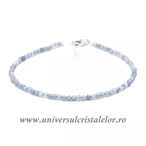 Bratara tanzanit rotund fatetat - 2,5 mm