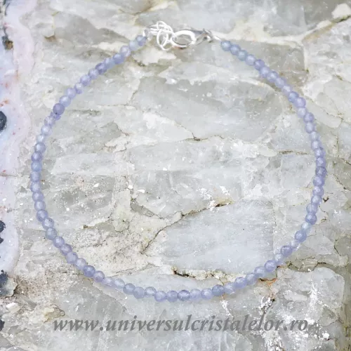 Bratara tanzanit rotund fatetat - 2,5 mm