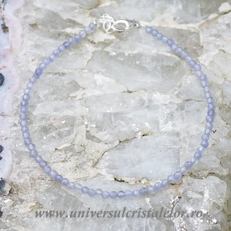 Bratara tanzanit rotund fatetat - 2,5 mm