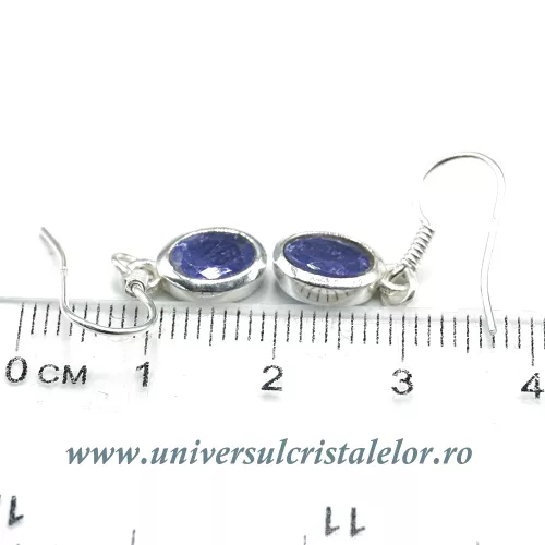 Cercei tanzanit ovali fatetati