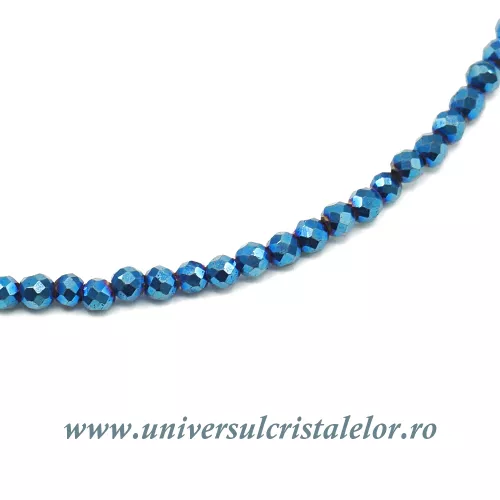 Bratara hematit albastru rotund fatetat - 2 mm Bratara hematit albastru rotund fatetat - 2 mm
