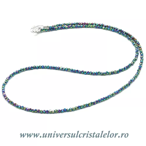 Colier hematit curcubeu rotund fatetat - 2 mm Colier hematit curcubeu rotund fatetat - 2 mm
