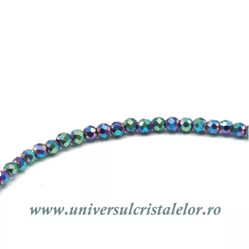 Colier hematit curcubeu rotund fatetat - 2 mm Colier hematit curcubeu rotund fatetat - 2 mm