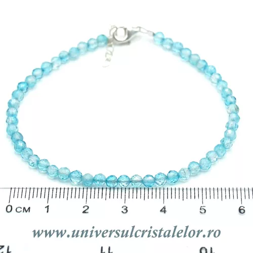 Bratara topaz albastru rotund fatetat - 3,5mm Bratara topaz albastru rotund fatetat - 3,5mm