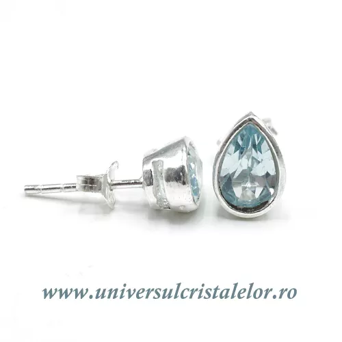 Cercei topaz lacrima fatetat - 7 / 9 mm Cercei topaz lacrima fatetat - 7 / 9 mm