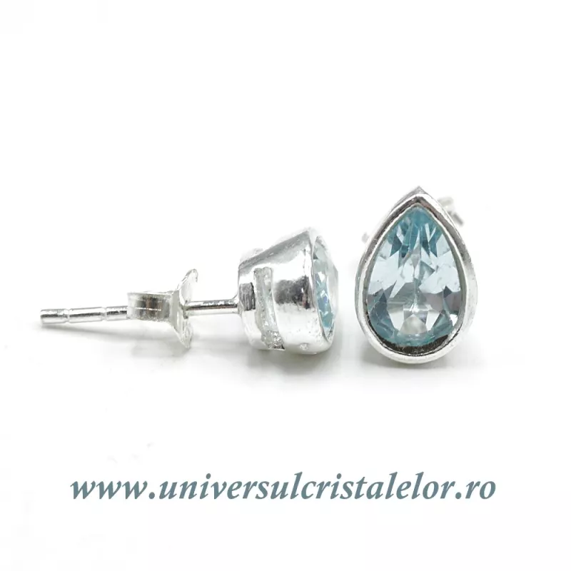 Cercei topaz lacrima fatetat - 7 / 9 mm Cercei topaz lacrima fatetat - 7 / 9 mm