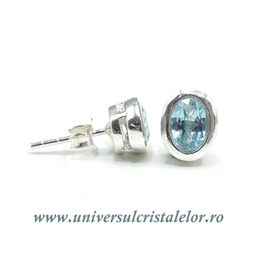 Cercei topaz oval fatetat - 7 / 9 mm Cercei topaz oval fatetat - 7 / 9 mm