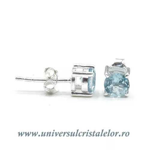 Cercei topaz rotund fatetat tip surub (studs) Cercei topaz rotund fatetat tip surub (studs)