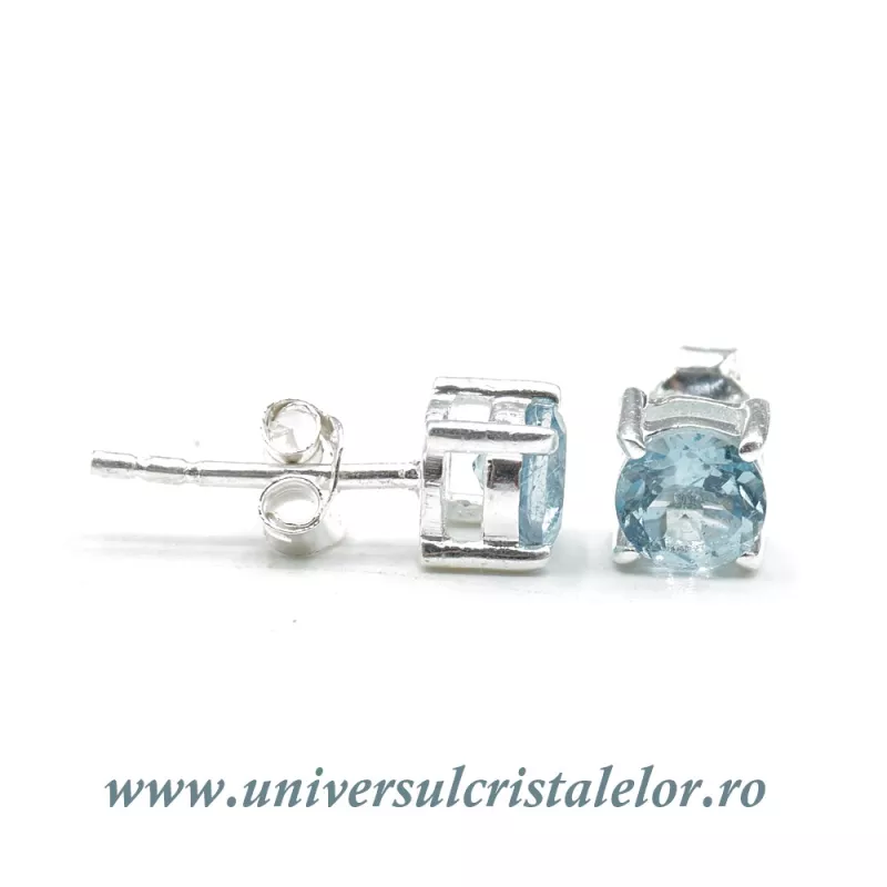 Cercei topaz rotund fatetat tip surub (studs) Cercei topaz rotund fatetat tip surub (studs)