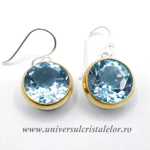 Cercei cu Topaz Natural London Blue