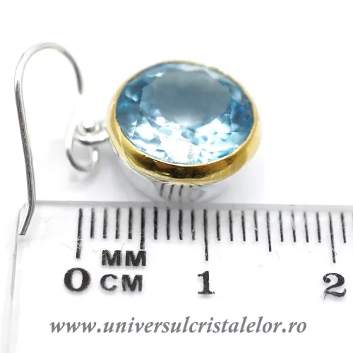 Cercei cu Topaz Natural London Blue