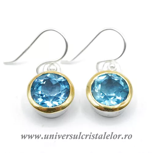 Cercei cu Topaz Natural London Blue