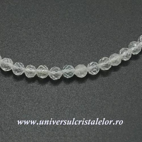 Colier topaz alb rotund fatetat 4 mm Colier topaz alb rotund fatetat 4 mm
