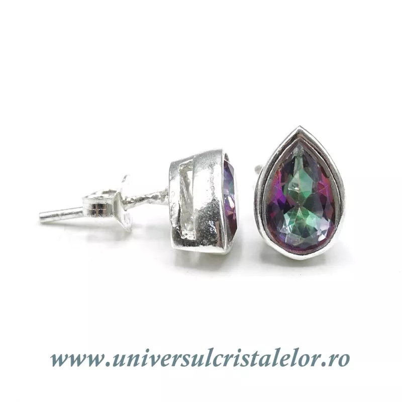 Cercei topaz mistic lacrima fatetat - 6,5/9mm Cercei topaz mistic lacrima fatetat - 6,5/9mm