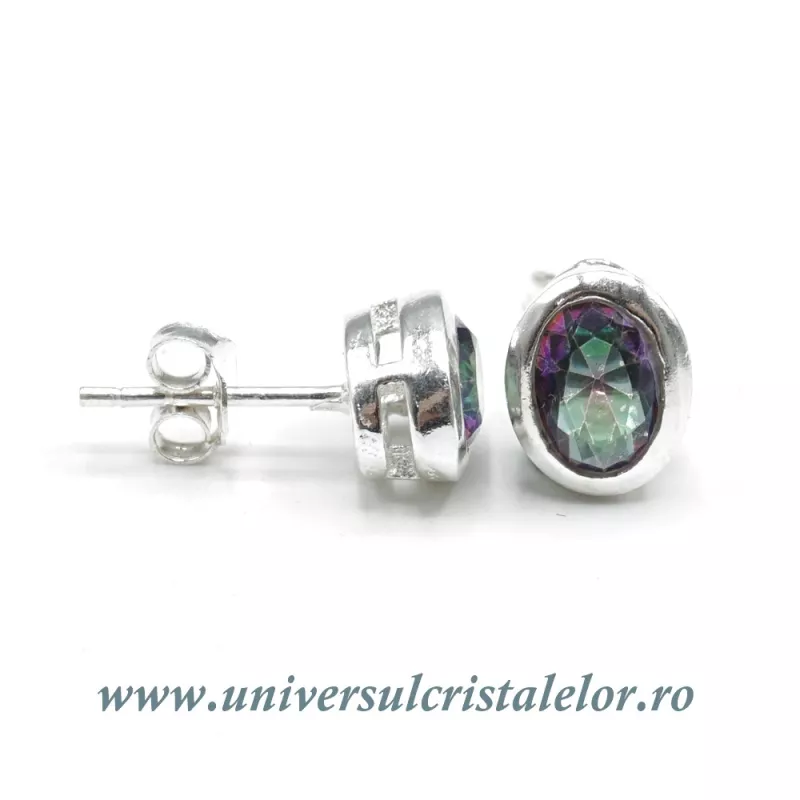 Cercei topaz mistic oval fatetat - 7/9 mm Cercei topaz mistic oval fatetat - 7/9 mm
