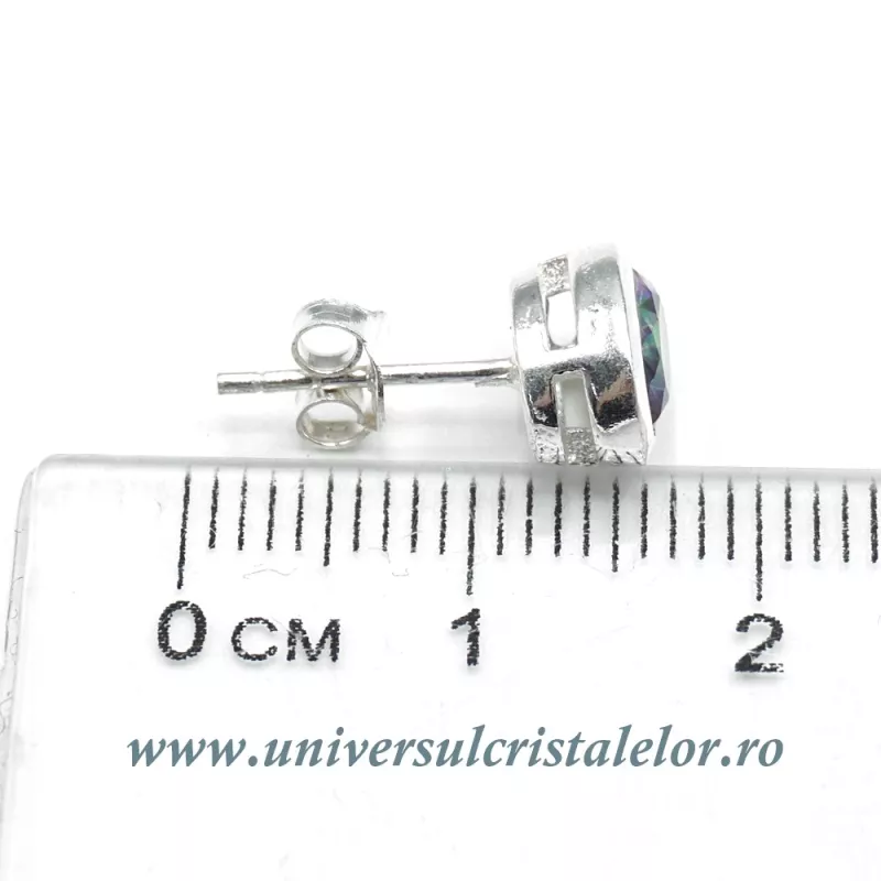 Cercei topaz mistic oval fatetat - 7/9 mm Cercei topaz mistic oval fatetat - 7/9 mm