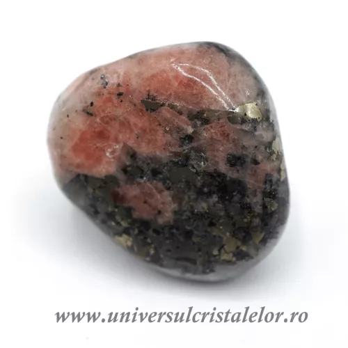 Triplit si Wagnerit in Pirita piatra rulata m4