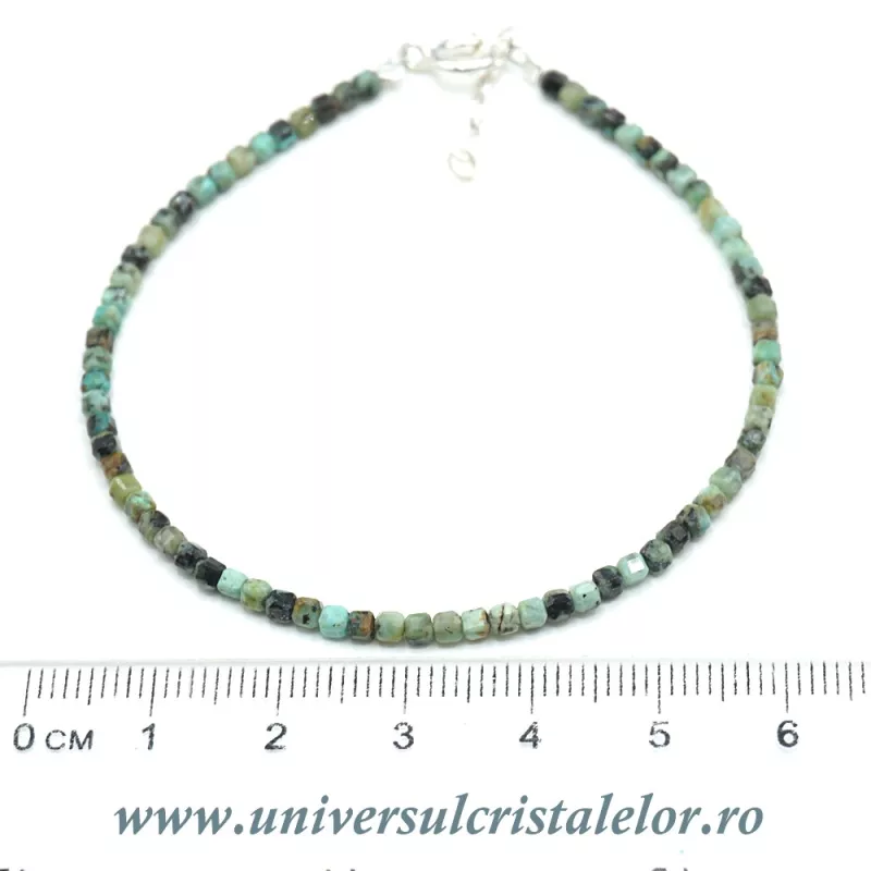 Bratara turcoaz cub fatetat - 2,5mm Bratara turcoaz cub fatetat - 2,5mm