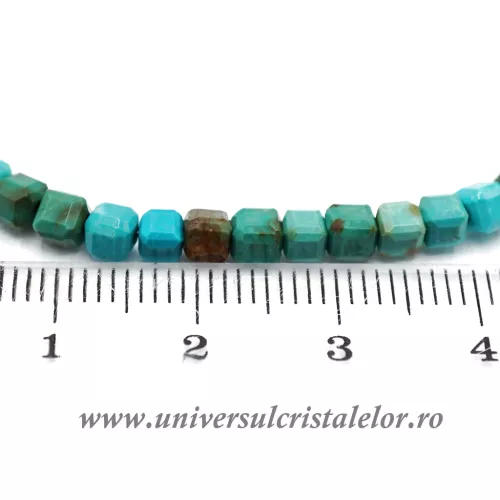 Colier turcoaz cub fatetat - 4mm