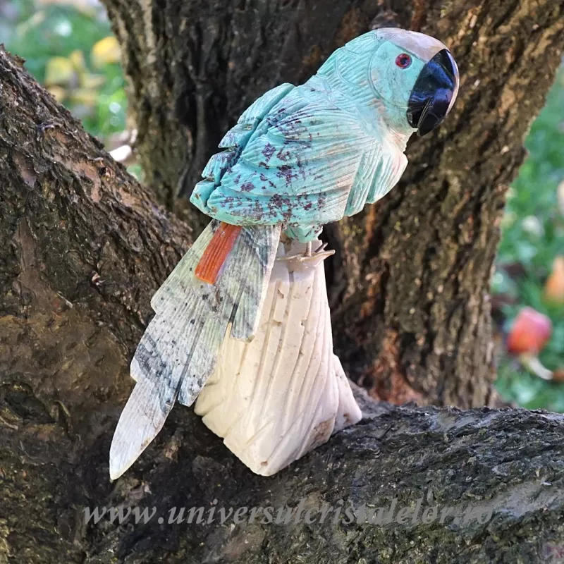 Figurina turcoaz papagal m1
