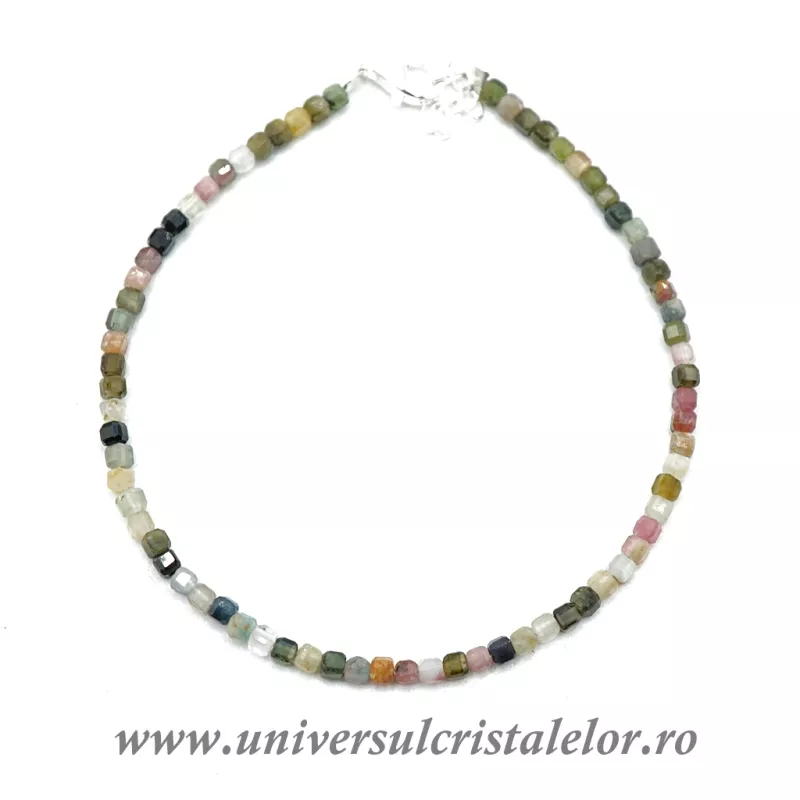 Bratara turmalina multicolora cub fatetat - 2.6 mm