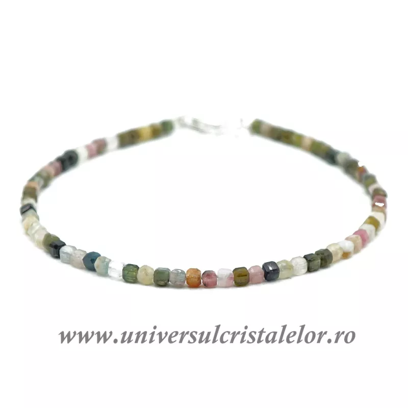 Bratara turmalina multicolora cub fatetat - 2.6 mm