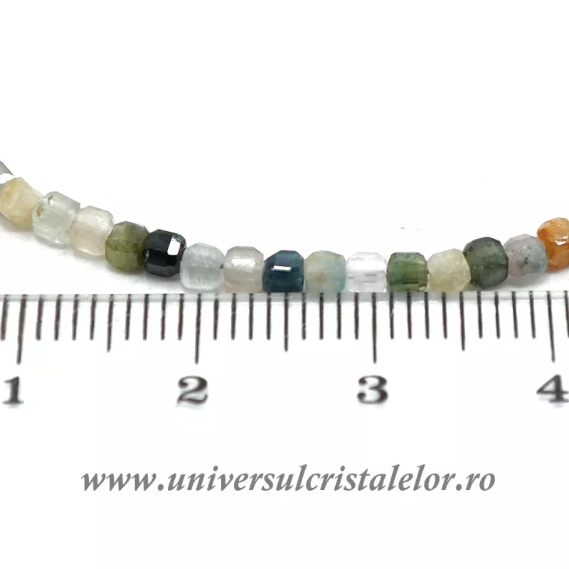Bratara turmalina multicolora cub fatetat - 2.6 mm