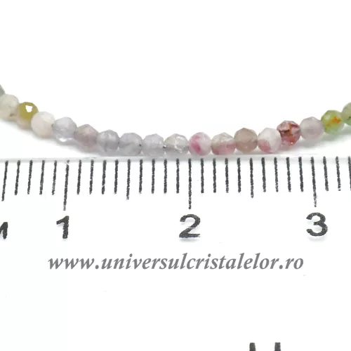 Bratara turmalina multicolora rotund fatetat - 2 mm Bratara turmalina multicolora rotund fatetat - 2 mm