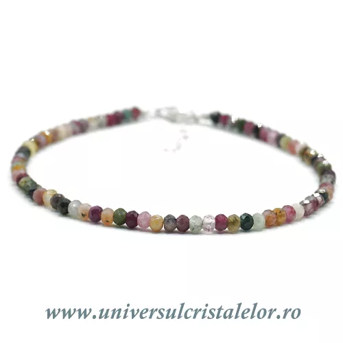 Bratara turmalina multicolora fatetat - 2,8 mm Bratara turmalina multicolora fatetat - 2,8 mm
