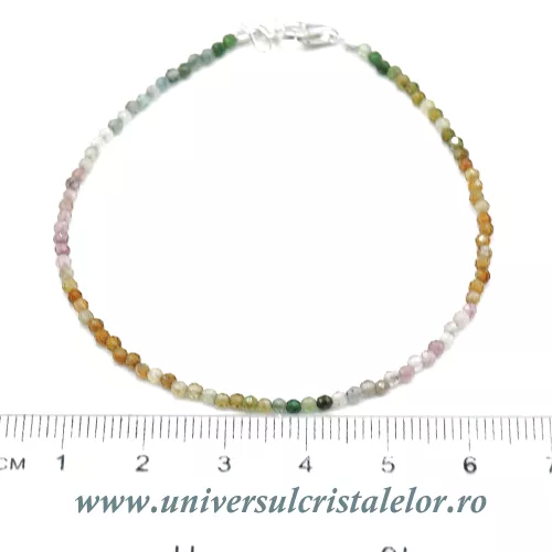 Bratara turmalina multicolora rotund fatetat - 2 mm Bratara turmalina multicolora rotund fatetat - 2 mm