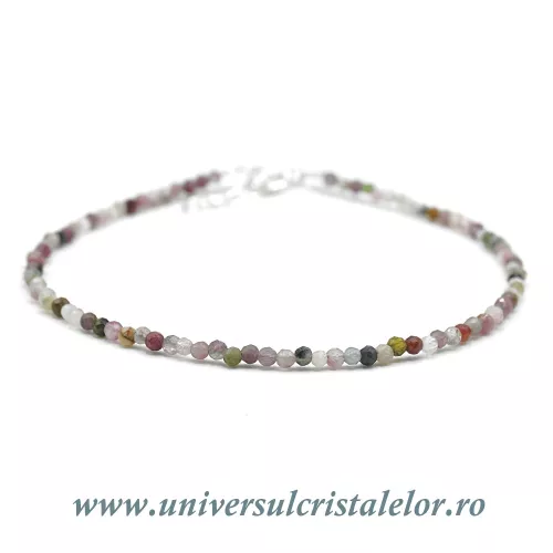 Bratara turmalina multicolor rotund fatetat - 2.1 mm Bratara turmalina multicolor rotund fatetat - 2.1 mm