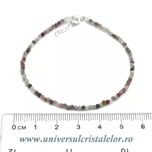Bratara turmalina multicolor rotund fatetat - 2.1 mm Bratara turmalina multicolor rotund fatetat - 2.1 mm