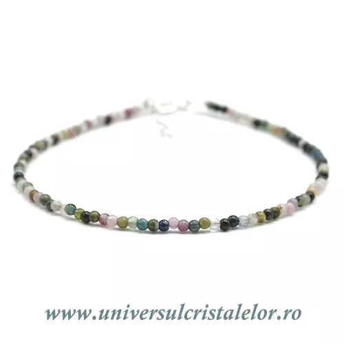 Bratara turmalina multicolor rotund slefuit - 2 mm Bratara turmalina multicolor rotund slefuit - 2 mm