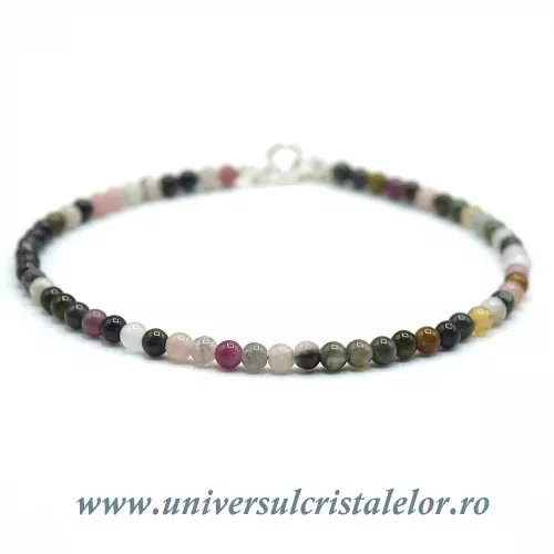 Bratara turmalina multicolor rotund slefuit - 3 mm Bratara turmalina multicolor rotund slefuit - 3 mm