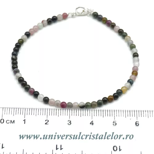 Bratara turmalina multicolor rotund slefuit - 3 mm Bratara turmalina multicolor rotund slefuit - 3 mm