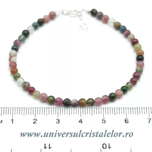 Bratara turmalina multicolor rotund slefuit - 4 mm Bratara turmalina multicolor rotund slefuit - 4 mm