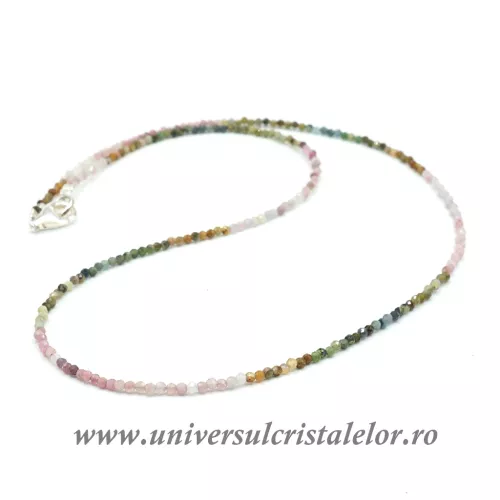 Colier turmalina multicolor rotund fatetat - 4.1 mm Colier turmalina multicolor rotund fatetat - 4.1 mm