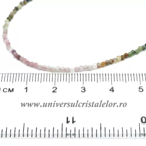 Colier turmalina multicolor rotund fatetat - 4.1 mm Colier turmalina multicolor rotund fatetat - 4.1 mm