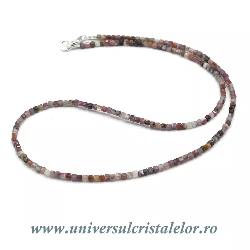 Colier turmalina multicolor cub fatetat - 2.6 mm Colier turmalina multicolor cub fatetat - 2.6 mm