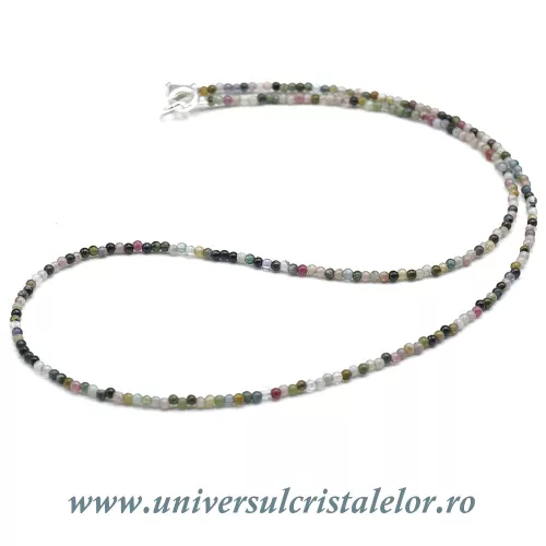 Colier turmalina multicolor rotund slefuit - 2mm Colier turmalina multicolor rotund slefuit - 2mm