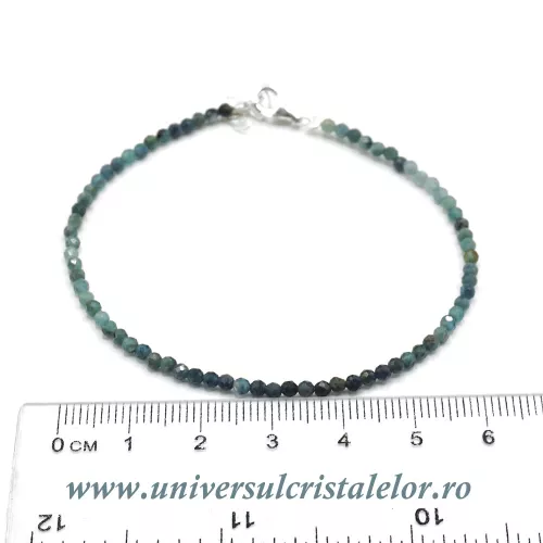 Bratara turmalina albastra rotund fatetat- 2,5mm Bratara turmalina albastra rotund fatetat- 2,5mm