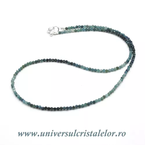 Colier turmalina albastra rotund fatetat - 2,5 mm Colier turmalina albastra rotund fatetat - 2,5 mm