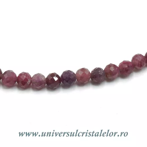 Colier turmalina rosie rotund fatetat - 4mm Colier turmalina rosie rotund fatetat - 4mm