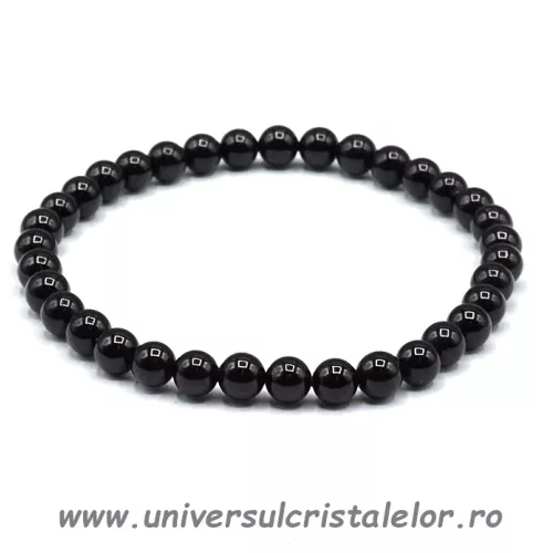 Bratara turmalina neagra rotund - 6 mm Bratara turmalina neagra rotund - 6 mm