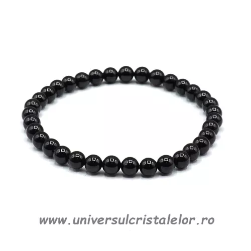 Bratara turmalina neagra rotund - 6 mm Bratara turmalina neagra rotund - 6 mm
