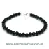 Bratara turmalina neagra rotund fatetat - 4 mm