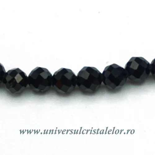 Bratara turmalina neagra rotund fatetat - 3.3 mm Bratara turmalina neagra rotund fatetat - 3.3 mm