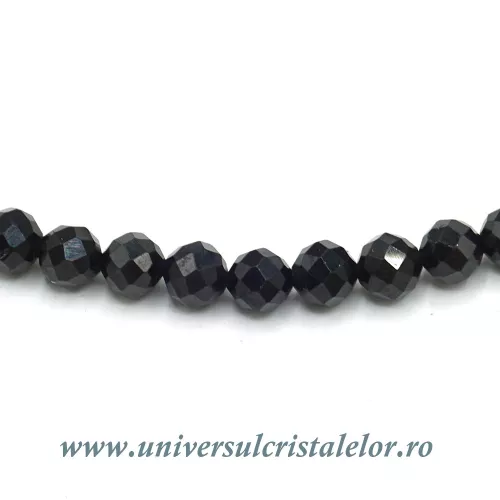 Colier turmalina neagra rotund fatetat - 4,7 mm Colier turmalina neagra rotund fatetat - 4,7 mm